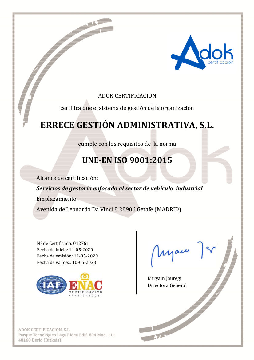 Certificado ISO 9001